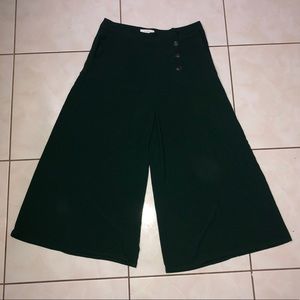 Green wide leg ankle pant